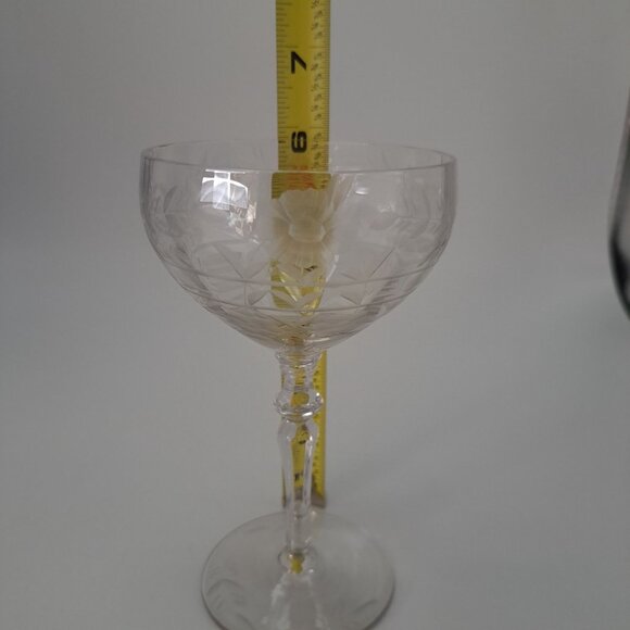 Rock Sharpe Anniversary Etched Crystal Tall Sherbet Glass - Picture 10 of 10